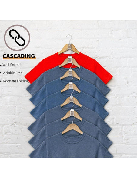 Ganchos Conector de Perchas Pansyling 50PCS Transparente Carga 5kg Ganchos Conector de Perchas Pansyling 50PCS Transparente Carga 5kg