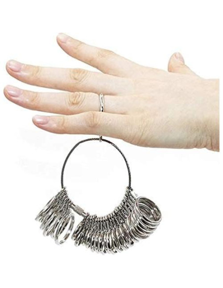 Medidor de Tamaño de Anillo NIUPIKA 27 Piezas Aluminio Medidor de Tamaño de Anillo NIUPIKA 27 Piezas Aluminio