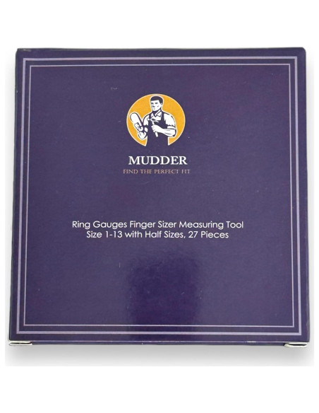 Calibrador de Anillo Mudder Acero Inoxidable 27 Pcs Tamaños 1-13 Calibrador de Anillo Mudder Acero Inoxidable 27 Pcs Tamaños 1-13