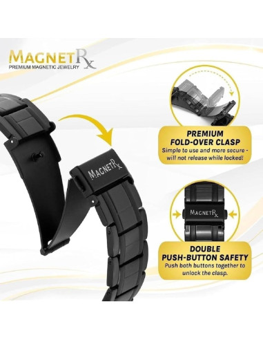 Pulsera Magnética Titanio MagnetRX 23 cm Cierre Plegable