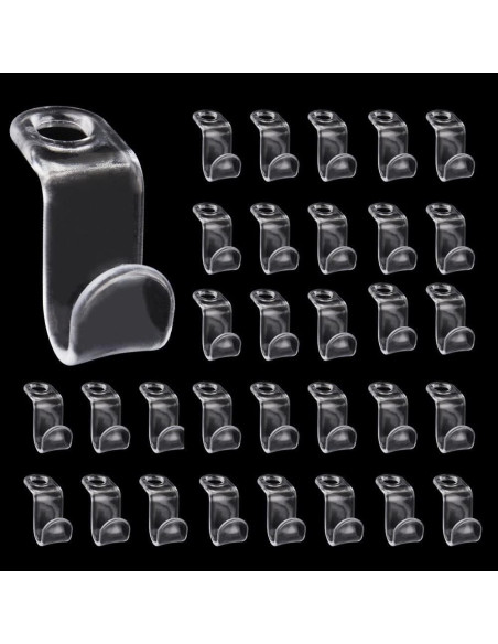 Ganchos Conector de Perchas Pansyling 50PCS Transparente Carga 5kg Ganchos Conector de Perchas Pansyling 50PCS Transparente Carga 5kg