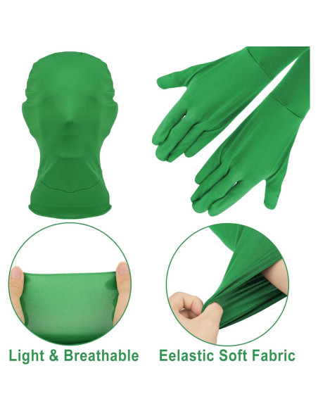 Guantes y Capucha Chroma Key Cosmos para Video Verde Guantes y Capucha Chroma Key Cosmos para Video Verde