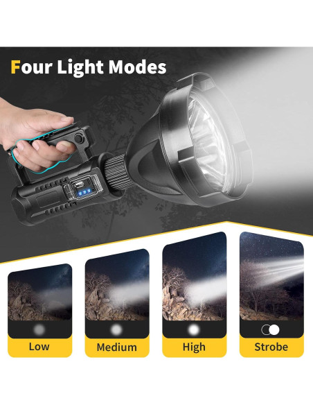 Linterna LED Recargable Yongkist P90 8000 Lúmenes 4 Modos Linterna LED Recargable Yongkist P90 8000 Lúmenes 4 Modos
