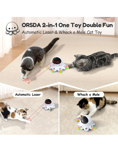 Juguete Láser para Gatos ORSDA T68 Interactivo 2-en-1