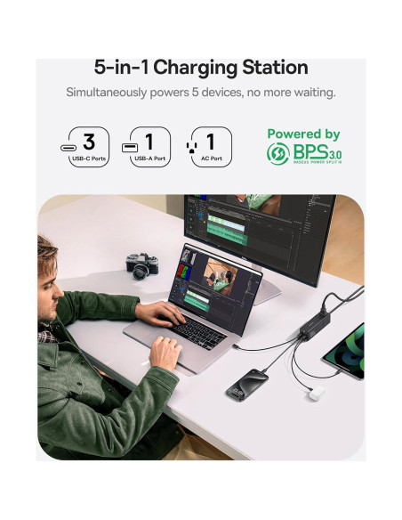 Baseus Estación de Carga 100W 5 en 1 USB C Desmontable Baseus Estación de Carga 100W 5 en 1 USB C Desmontable