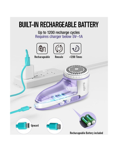 Ruidla Quitapelusas Eléctrico Recargable 3 Cuchillas Inoxidable