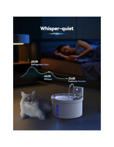 Fuente de Agua Inalámbrica para Gatos FEELNEEDY 3.5L Fuente de Agua Inalámbrica para Gatos FEELNEEDY 3.5L
