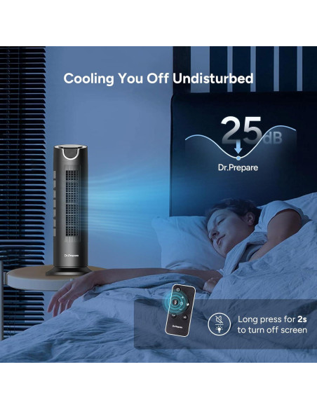 Ventilador de Torre DR.PREPARE 16" Silencioso 25 dB Control Remoto Ventilador de Torre DR.PREPARE 16" Silencioso 25 dB Control Remoto