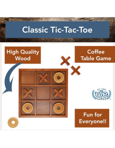 Juego de Mesa Tres en Raya de Madera WE Games 10 Piezas 2