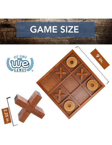 Juego de Mesa Tres en Raya de Madera WE Games 10 Piezas