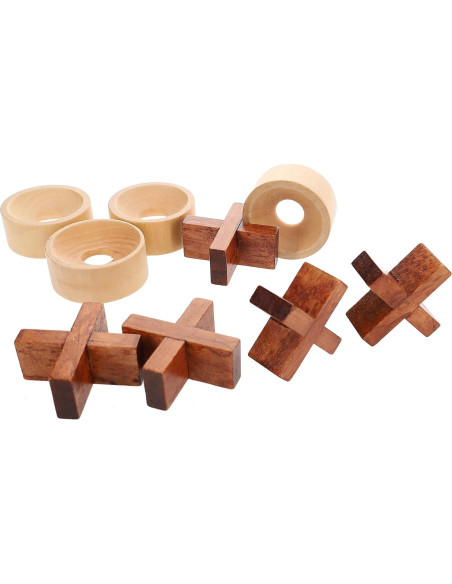 Juego de Mesa Tres en Raya de Madera WE Games 10 Piezas Juego de Mesa Tres en Raya de Madera WE Games 10 Piezas