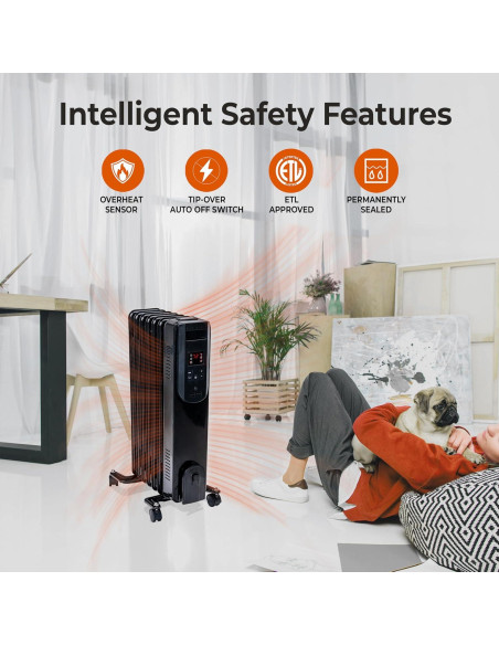 Calefactor de Radiador Comfort Zone 1500W Digital Aceite Calefactor de Radiador Comfort Zone 1500W Digital Aceite