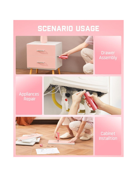 Destornillador Inalámbrico Fanttik NEX S1 Rosa 320 RPM Destornillador Inalámbrico Fanttik NEX S1 Rosa 320 RPM