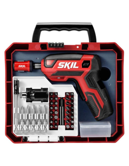 Destornillador Inalámbrico SKIL 4V con 42 Piezas y Estuche Destornillador Inalámbrico SKIL 4V con 42 Piezas y Estuche