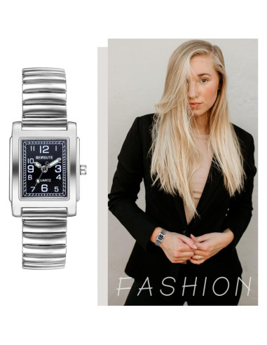 Reloj de Pulsera JewelryWe Cuadrado Plata para Mujeres