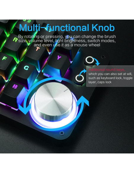 Teclado Mecánico Koolertron 24 Teclas RGB Programable Teclado Mecánico Koolertron 24 Teclas RGB Programable