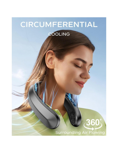 Ventilador de Cuello Nhpoi R5 Recargable 5200mAh 3 Velocidades Ventilador de Cuello Nhpoi R5 Recargable 5200mAh 3 Velocidades