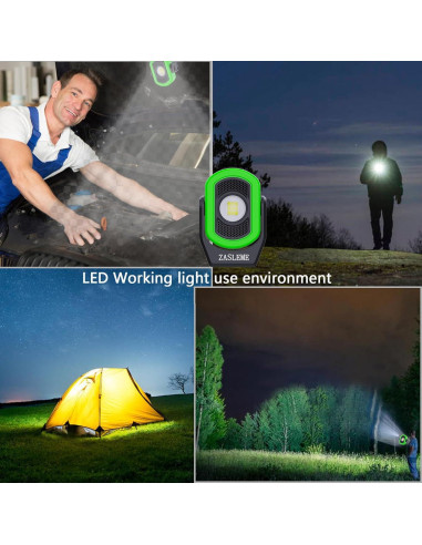 Luz de Trabajo LED Cyclopia 780 Lúmenes Recargable Verde