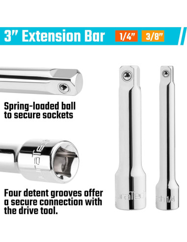 Juego de Llaves de Carraca Stubby DURATECH 3 en 1 72 Dientes