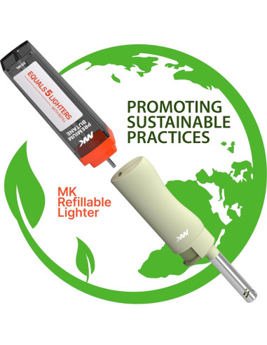 Encendedor MK Recargable Butano Resistente al Viento 5p