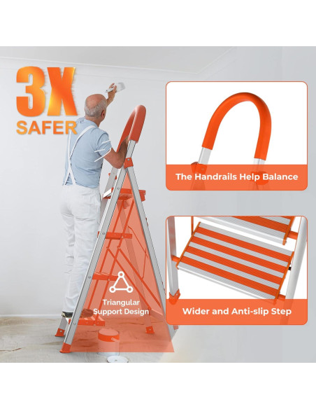 Escalera de Paso LUISLADDERS 4 Peldaños Aluminio Antideslizante Escalera de Paso LUISLADDERS 4 Peldaños Aluminio Antideslizante