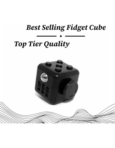 Cubo Antiestrés Premium Simplyy 3.18 cm Negro