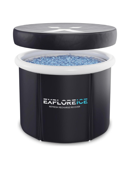 Bañera de Hielo Pro Max Explorar 400L Portátil Negra/Blanca Bañera de Hielo Pro Max Explorar 400L Portátil Negra/Blanca