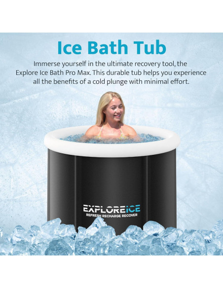 Bañera de Hielo Pro Max Explorar 400L Portátil Negra/Blanca Bañera de Hielo Pro Max Explorar 400L Portátil Negra/Blanca