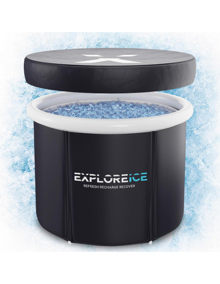 Bañera de Hielo Pro Max Explorar 400L Portátil Negra/Blanca Bañera de Hielo Pro Max Explorar 400L Portátil Negra/Blanca