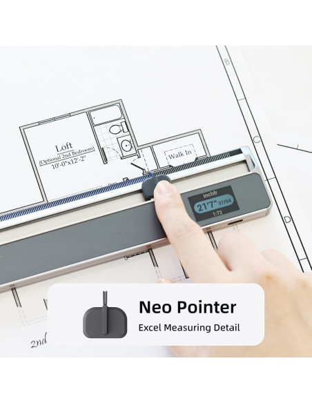 Kit Regla Digital HOZO NeoRuler 30,48 cm con NeoMagnifier Kit Regla Digital HOZO NeoRuler 30,48 cm con NeoMagnifier