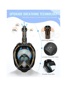 Máscara de Snorkel Greatever G2 Cara Completa 180 Antivaho 2