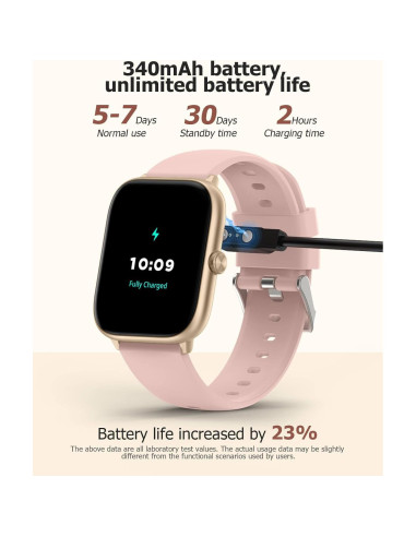 Reloj Inteligente EarlySincere T22 Rosa 2.06" AMOLED Salud