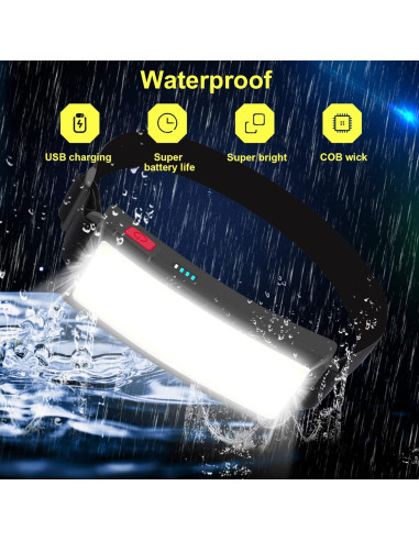 Linterna Frontal ZOYYE Recargable 5000 Lúmenes LED 3 Modos