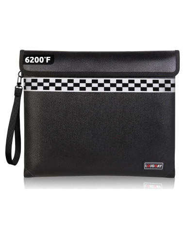 Bolsa Ignífuga LOJGOAY 33x28cm con Cremallera y Asa