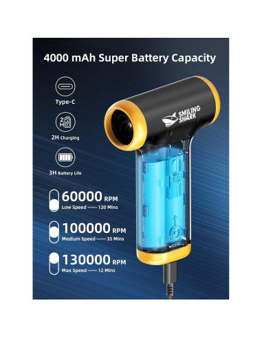 Soplador de Aire Comprimido Smiling Shark JF-01 5Kpa 150000 RPM