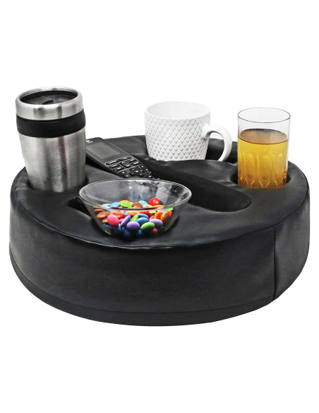 Soporte de Taza Mookundy Sofa Buddy Cuero Sintético Negro Soporte de Taza Mookundy Sofa Buddy Cuero Sintético Negro