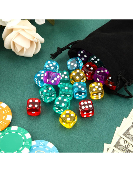 Dados de Juego TecUnite 30 Piezas 14 mm 5 Colores con Bolsa Dados de Juego TecUnite 30 Piezas 14 mm 5 Colores con Bolsa