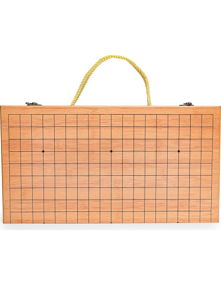 Juego de Go Plegable 19x19 con Tablero de Bambú y Piezas de Jade Juego de Go Plegable 19x19 con Tablero de Bambú y Piezas de Jade