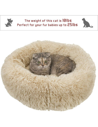 Cama Redonda para Gatos Qucey 58 cm Lavable Antiestrés