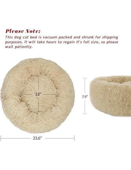 Cama Redonda para Gatos Qucey 58 cm Lavable Antiestrés Cama Redonda para Gatos Qucey 58 cm Lavable Antiestrés