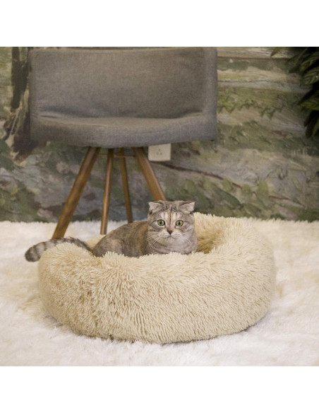 Cama Redonda para Gatos Qucey 58 cm Lavable Antiestrés Cama Redonda para Gatos Qucey 58 cm Lavable Antiestrés