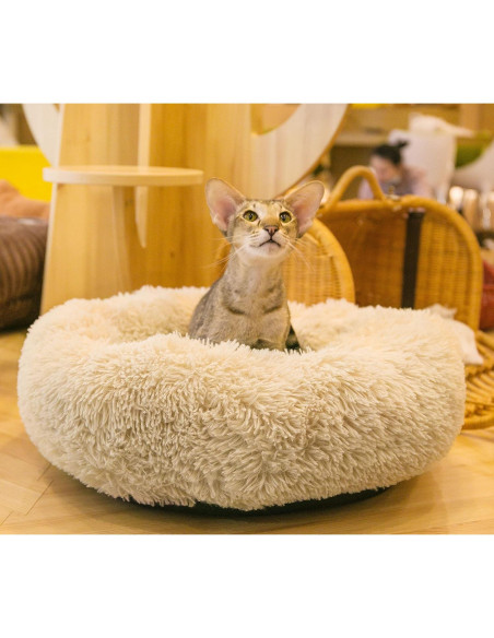 Cama Redonda para Gatos Qucey 58 cm Lavable Antiestrés Cama Redonda para Gatos Qucey 58 cm Lavable Antiestrés