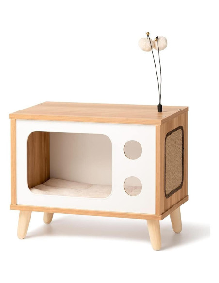 Casa de Gato Rolife Madera Televisor Grande con Rascador Casa de Gato Rolife Madera Televisor Grande con Rascador
