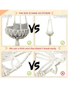 Hamaca de Macramé para Gato Juexica 101,6 x 30,5 cm 2