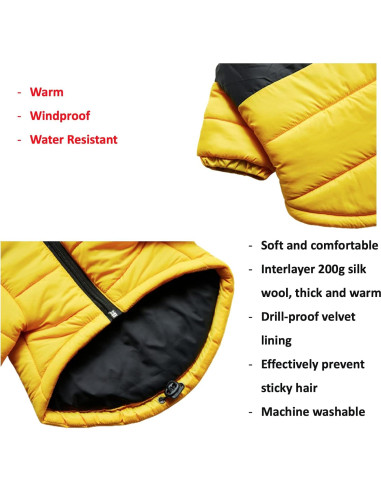 Abrigo ChoChoCho para Perros XL Amarillo - Invierno Cálido