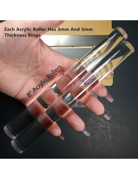 Rodillos Acrílicos DIYOOHOMY con Anillos de Grosor 3mm y 5mm Rodillos Acrílicos DIYOOHOMY con Anillos de Grosor 3mm y 5mm