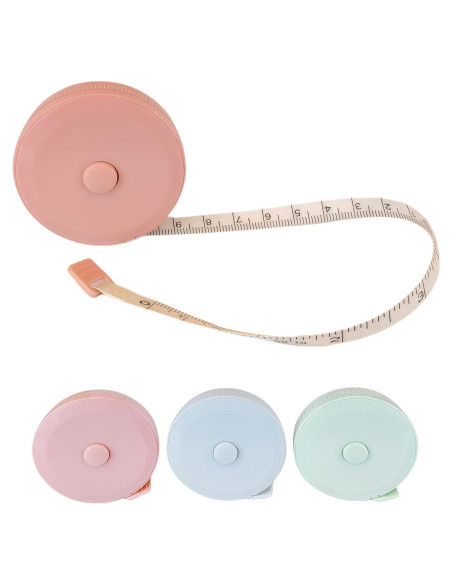 Cinta Métrica Retráctil 3 Piezas 150 cm Colorida - Costura Cinta Métrica Retráctil 3 Piezas 150 cm Colorida - Costura