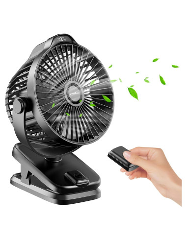 Ventilador Clip TRILINK 5" Recargable 8000mAh 5 Velocidades