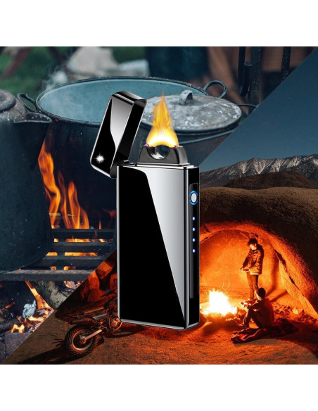 Encendedor de Arco Plasma GADATOP Recargable USB Negro Encendedor de Arco Plasma GADATOP Recargable USB Negro