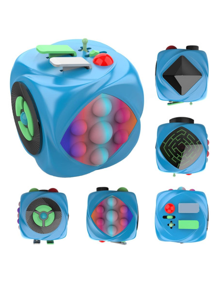 Juguete Antiestrés Fidget HerMeng Dados Alivio Ansiedad Azul Juguete Antiestrés Fidget HerMeng Dados Alivio Ansiedad Azul